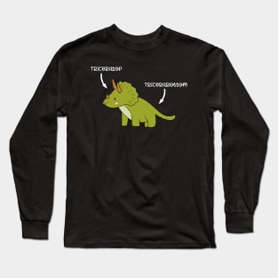 Triceratops Tricerabottom Dinosaur Funny Long Sleeve T-Shirt